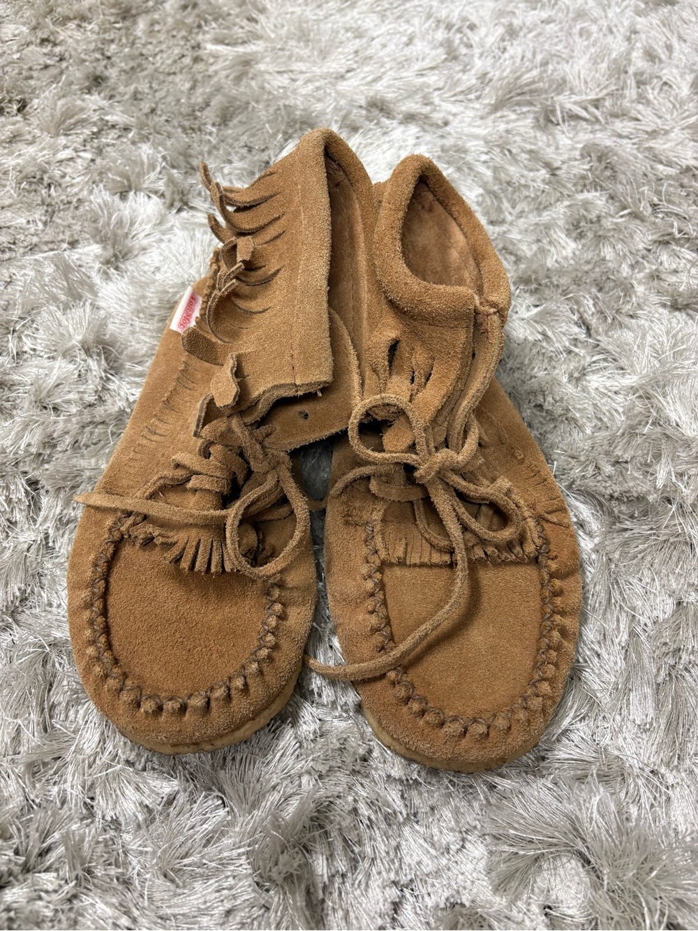 Soft mov Brown Fringe Moccasin Shoes sz8
